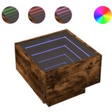 Maison Chic Nočna mizica - Nočna omarica - Nočna miza z neskončnimi LED dimljeni hrast 40x40x30 cm, (21688386) Cene