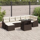 vidaXL 8 komadni vrtni sofa set s jastučićima smeđi poli ratan Cijene
