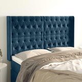  Uzglavlje s ušima tamnoplavo 147x16x118/128 cm baršunasto | shoptok.hr