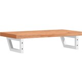  Zidna polica za umivaonik od čelika i masivne bukovine Smeđa 80 x 40 x 4 cm | Shoptok.si