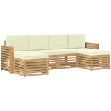  Set vanjskih sofa 6 pcs Bijela i krem 257 x 122,5 x 73 cm | Eponuda.ba