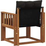  2 Komad Set vanjskih sofa Čvrsto drvo akacije i Textilene - Prirodna i crno Okomite letvice | shoptok.hr