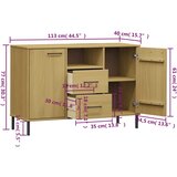  Komoda s metalnim nogama smeđa 113x40x77 cm masivno drvo OSLO | Eponuda.com