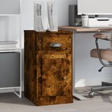 vidaXL Stranska omarica s predalom dimljen hrast 40x50x75 cm inž. les | Shoptok.si