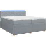  Boxspring krevet s madracem Svjetlosiva 200 x 200 cm Tkanina | shoptok.hr