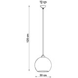 Nice Lamps Rdeča viseča svetilka s steklenim senčnikom ø 30 cm Bilbao – | Shoptok.si