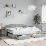 vidaXL Izvlečna dnevna postelja s predali svetlo siva 80x200 cm žamet Cene