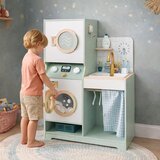 Kinder Home Dječja drvena perilica 3 u 1 s umivaonikom s tekućom vodom i sušilicom 86 × 32 × 90 cm | shoptok.hr