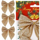  Set Božićnih mašni 11 × 11 cm - 3 komada, zlatne | shoptok.hr