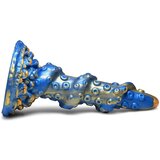 XR Brands Creature Cocks Kraken - spiralni dildo z roko hobotnice - 21 cm (zlato-modra) | Shoptok.si