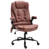 vidaXL Masažna uredska stolica od umjetne brušene kože svjetlosmeđa
