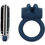 Shots Loveline - stimulator klitorisa na baterije, zečić, vibrirajući prsten za penis (plavi) | shoptok.hr