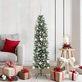 vidaXL Umetno vitko božično drevo med 150 LED Zelena in bela 150 cm | Shoptok.si