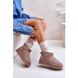Boto Fashionable Low Suede Snow Boots Khaki Nucca | Shoptok.si