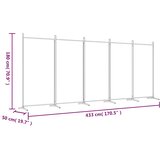 Sobna pregrada s 5 panela crna 433x180 cm od tkanine | Eponuda.ba