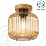 PLAFONSKA svetiljka MILOU WOOD 1xE27/15W/230V hrast/zadimljeno bež, prečnik 20 cm | Eponuda.com