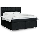vidaXL Box spring postelja z vzmetnico črna 180x200 cm blago | Shoptok.si