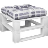  Jastuk za palete sivi karirani 50 x 50 x 12 cm od tkanine | shoptok.hr