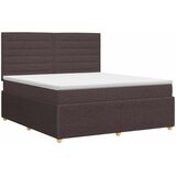  Boxspring krevet s madracem Tamno smeđa 140 x 190 cm Tkanina Slike