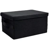 Bigso Box of Sweden Crna tekstilna kutija za pohranu s poklopcem 34x45x25 cm Soft Storage –