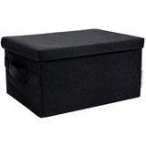 Bigso Box of Sweden Črna tekstilna škatla za shranjevanje s pokrovom 34x45x25 cm Soft Storage – | Shoptok.si