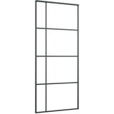  Drsna vrata ESG steklo in aluminij 90x205 cm črna, (20766464) | Shoptok.si