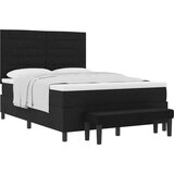  Krevet s box springom s madracem i klupom Crni 140x200 cm Tkanina | shoptok.hr