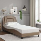  Okvir kreveta s LED svjetlima cappuccino 90x200 cm umjetna koža | shoptok.hr