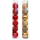  Kuglice crvene, zlatne veličine 8 centimetara Crvena | Shoptok.si