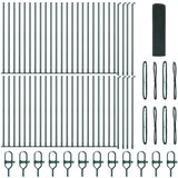 vidaXL varjena žična ograja s 13 stebri z obrobami Zelena 0.4x100 m Jeklo, (22085910) | Shoptok.si