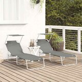  Ležaljka 2 pcs Siva 58 x 188 x 77cm Poliester | shoptok.hr