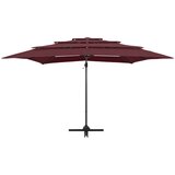  Vrtni suncobran s 4 razine i stupom 250 x 250 cm bordo | Eponuda.ba