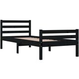  Posteljni okvir črn iz trdnega lesa 100x200 cm, (20646386) | Shoptok.si