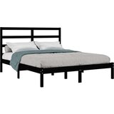 Posteljni okvir črn iz trdne borovine 140x190 cm, (20643971) | Shoptok.si