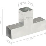  Spojnici za stupove u T-obliku 4 kom pocinčani metal 71 x 71 mm | shoptok.hr