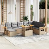 Maison Chic Seti vrtnega pohištva - Vrtna garnitura 9-delna z blazinami bež poli ratan, (21797502) | Shoptok.si