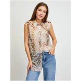 Guess Light Brown Women's Patterned Shirt - Women