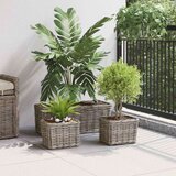  Saksija košarica s pohranom 3 pcs Siva Kubu Ratan - Siva | shoptok.hr
