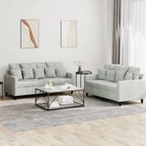  2-dijelni set sofa s jastucima svjetlosivi baršunasti | shoptok.hr