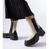Gemre Beige and black slip-on ankle boots Faisal | Shoptok.si