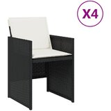 VidaXL Vrtne stolice s jastucima 4 kom crne od poliratana VidaXL Vrtne stolice s jastucima 4 kom crne od poliratana Slike