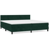  s oprugama i madracem tamnozeleni 200x200 cm baršunasti | shoptok.hr
