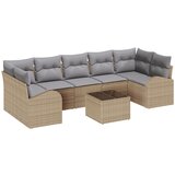 vidaXL 8-dijelni Vrtni Sofa Set s Jastučićima Bež Poli Ratan, 2-sjedna Vrtna Sofa s Pohranom i Jastučićima Bež Poli Ratan Cijene