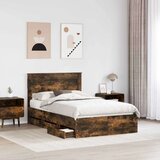  postelja s predali, konstruiran les, dimljena orehova, 135×190 cm | Shoptok.si