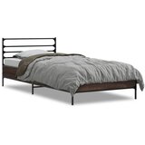Furnova Posteljni okvir rjav hrast 100x200 cm inženirski les in kovina, (21940758) | Shoptok.si
