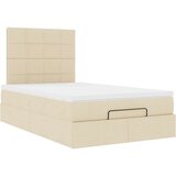  Otomanski okvir kreveta s madraca krem 120x190 cm od tkanine | shoptok.hr