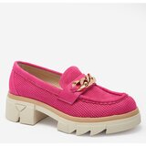 Resti Eco-suede moccasins with gold embellishment in fuchsia Zaffix | Shoptok.si