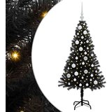 vidaXL Božićno drvce s 150 LED svjetlima s stalakom Crna 120 cm PVC | shoptok.hr