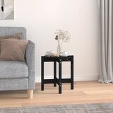 vidaXL Klubska mizica črna Ø 42,5x45 cm trdna borovina | Shoptok.si