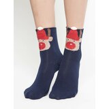 Yups Socks with teddy bear head application navy blue Cene'.'